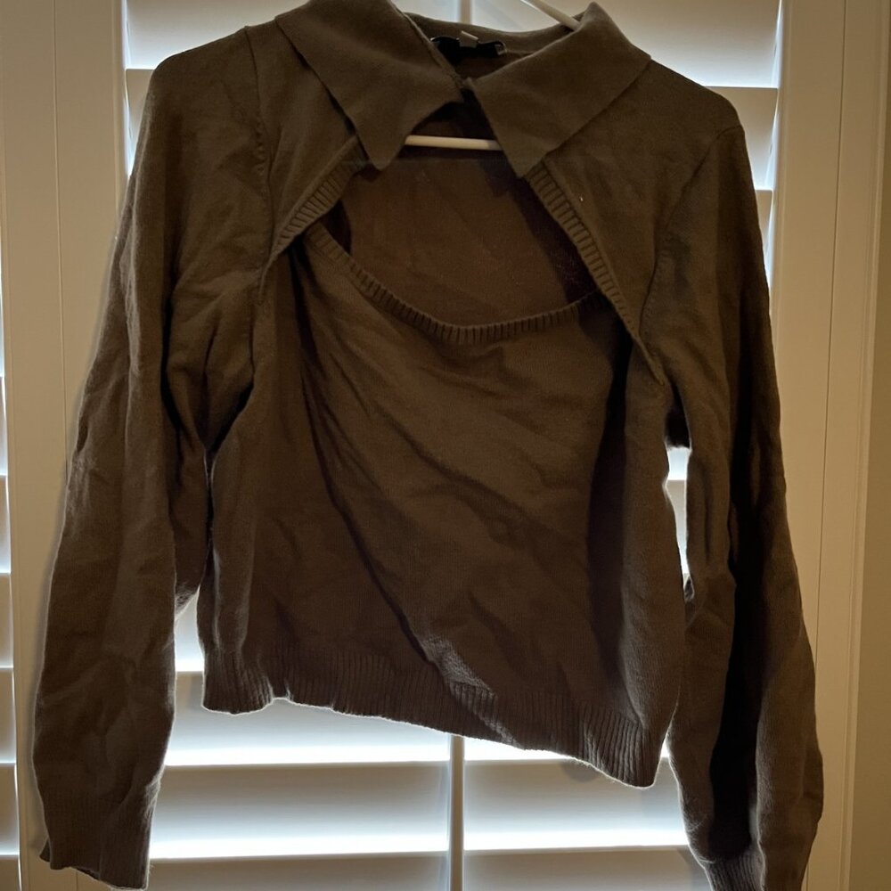 And other stories Size Large (L) Women's Brown Classic Cardigan Sweater